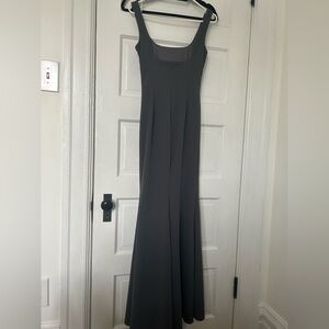 Anthropologie grey maxi dress